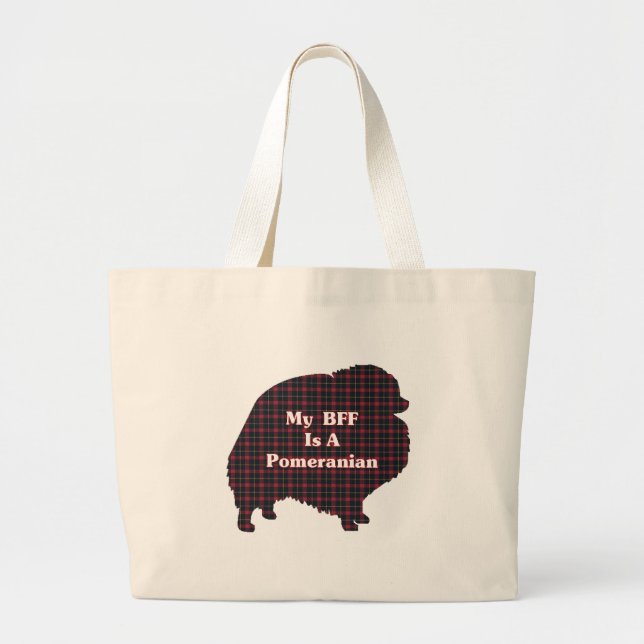 Pomeranian BFF Gifts Large Tote Bag (Front)