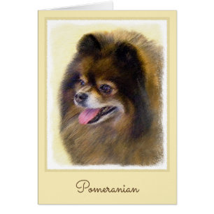 Pomeranian Black and Tan Painting Original Dog Art Cards