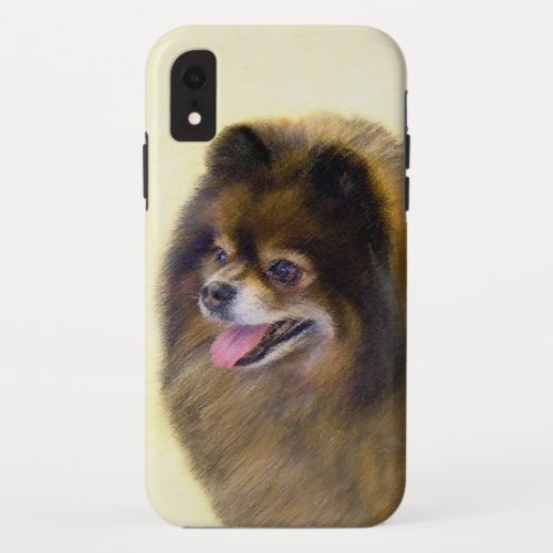 Pomeranian Black and Tan Painting Original Dog Art iPhone XR Case