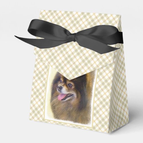 Pomeranian Black and Tan Painting Original Dog Art Favor Boxes