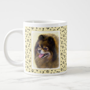 Pomeranian Black and Tan Painting Original Dog Art Giant Coffee Mug