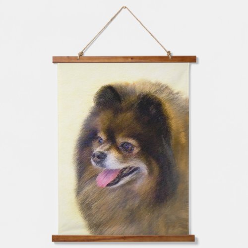 Pomeranian Black and Tan Painting Original Dog Art Hanging Tapestry