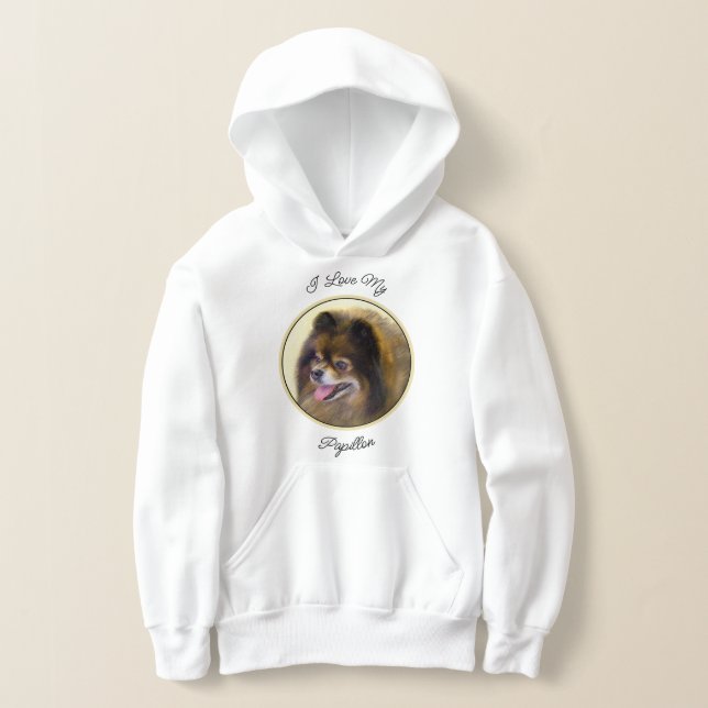 Pomeranian Black and Tan Painting Original Dog Art Hoodie (Laydown)