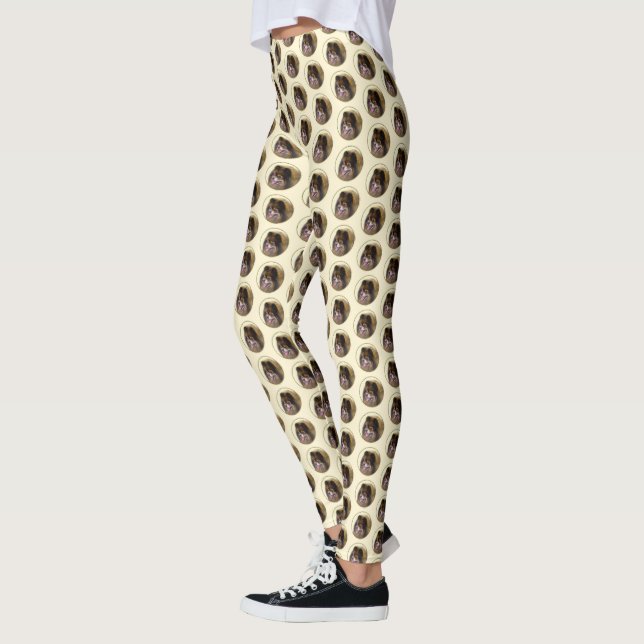 Pomeranian Black and Tan Painting Original Dog Art Leggings (Left)