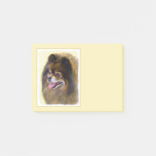 Pomeranian Black and Tan Painting Original Dog Art Post-it Notes