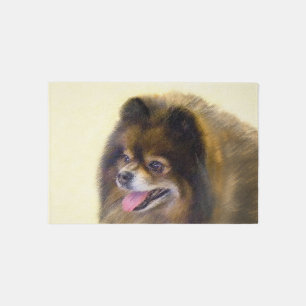Pomeranian Black and Tan Painting Original Dog Art Rug