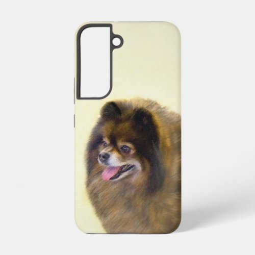 Pomeranian Black and Tan Painting Original Dog Art Samsung Galaxy S22 Case
