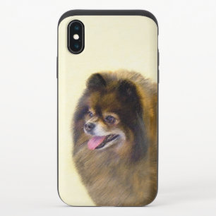 Pomeranian Black and Tan Painting Original Dog Art iPhone X Slider Case