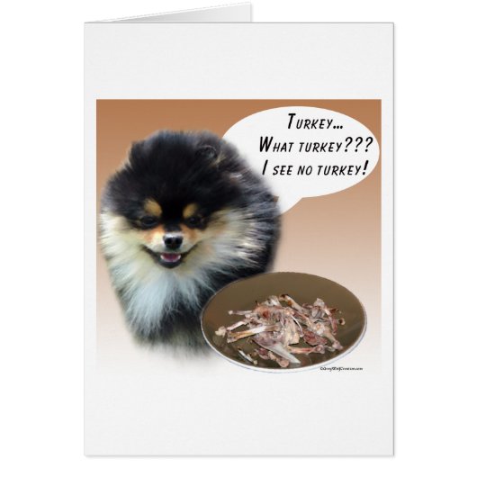 Pomeranian (blktan) Turkey Cards (Front)