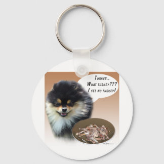 Pomeranian (blktan) Turkey Keychain