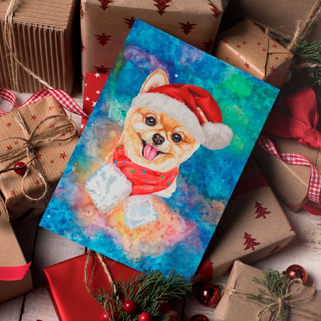 Pomeranian Breed Dog Christmas Holiday Postcard (Creator Uploaded)