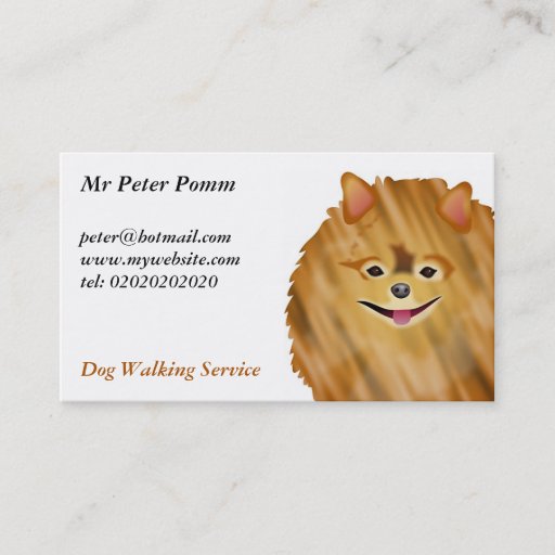 Customizable Pomeranian Business Card Template