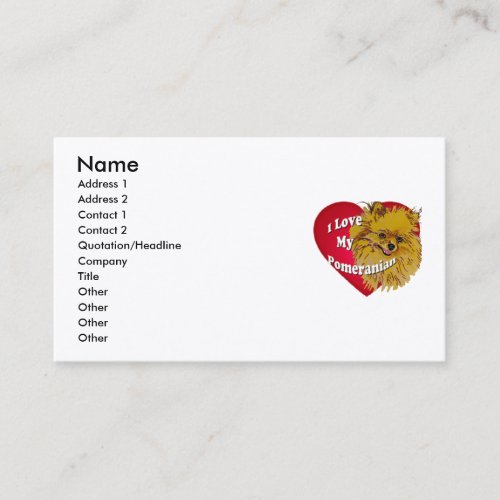 Pomeranian Business Card Templates