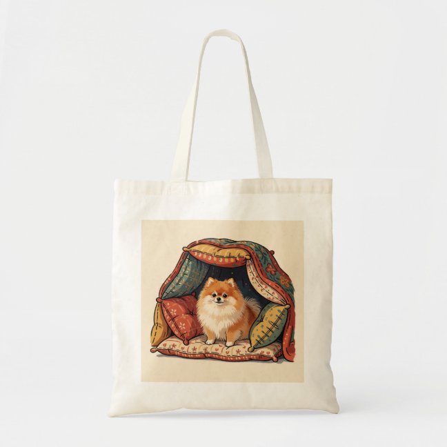 Pomeranian Castle Pillow Fort Tote Bag