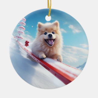 Pomeranian christmas,dog memorial gift,dog lover  ceramic ornament