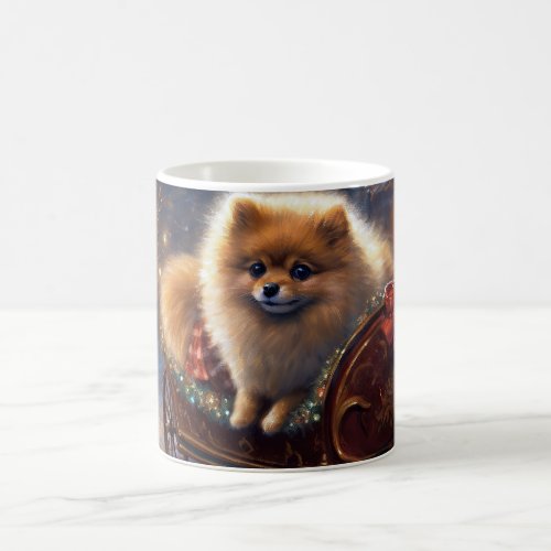 Pomeranian Christmas Festive Season Brushed  Coffee Mug