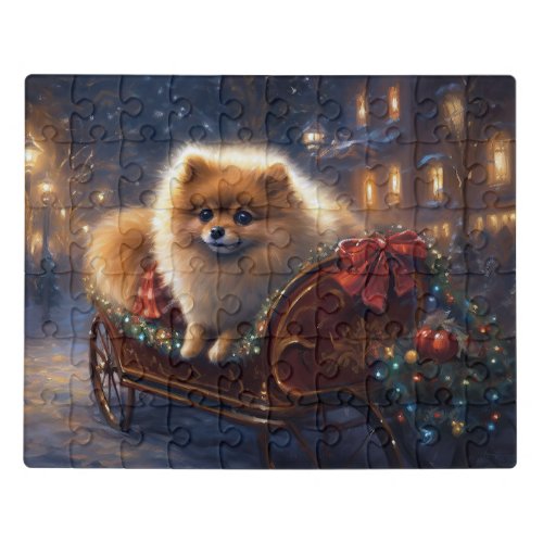 Pomeranian Christmas Festive Season Brushed  Jigsaw Puzzle