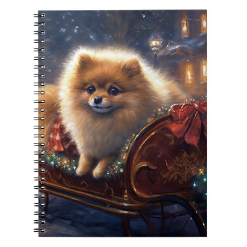 Pomeranian Christmas Festive Season Brushed  Notebook