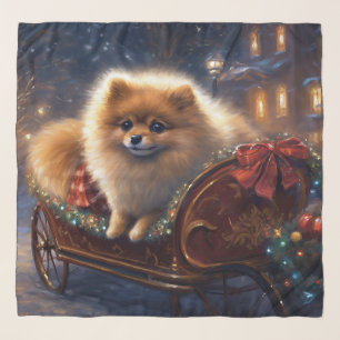 Pomeranian Christmas Festive Season Brushed Scarf