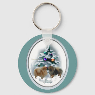 Pomeranian Christmas Gifts Keychain