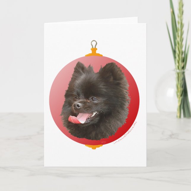Pomeranian Christmas Holiday Card (Front)