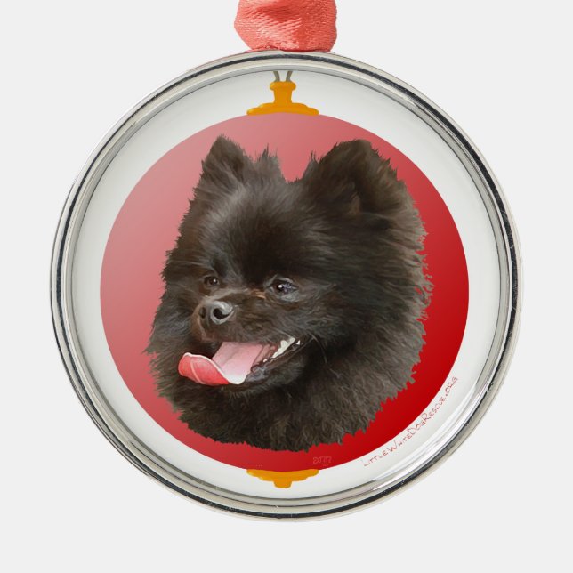 Pomeranian Christmas Metal Ornament (Front)