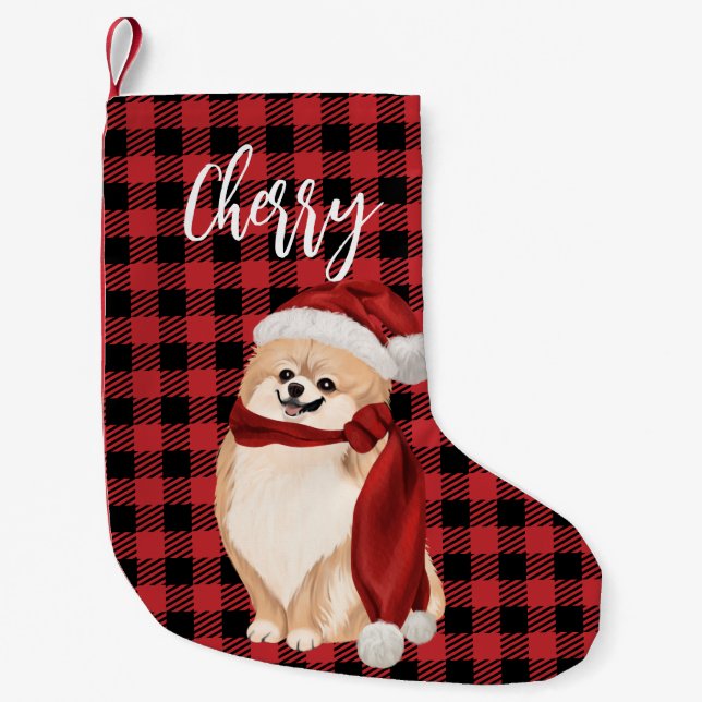 Pomeranian Christmas Stocking (Front)