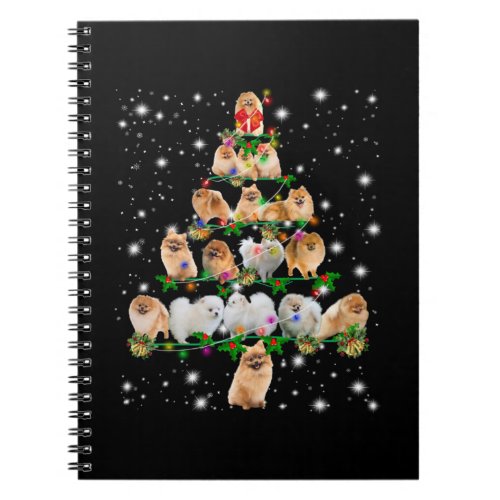 Pomeranian Christmas Tree Covered By Flashlight Notebook