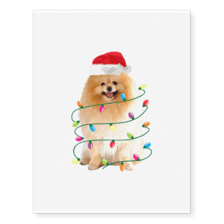 Pomeranian Christmas Xmas Funny Men Women Gift Temporary Tattoos