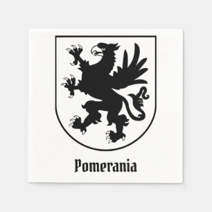 Pomeranian Coat of Arms Black and White Heraldic Napkins