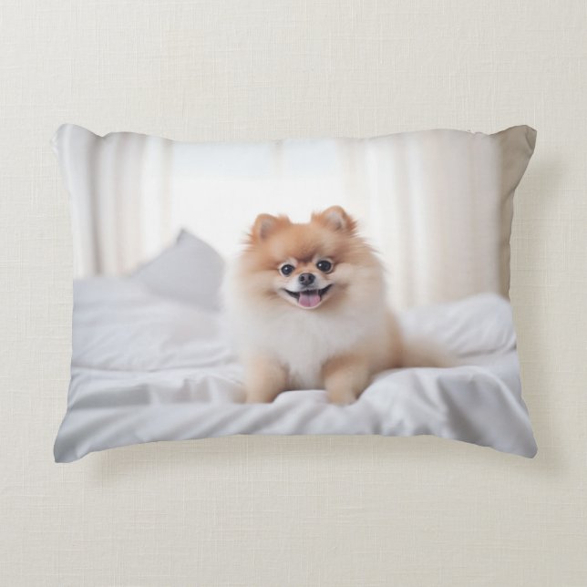 Pomeranian Companion Accent Pillow (Front)