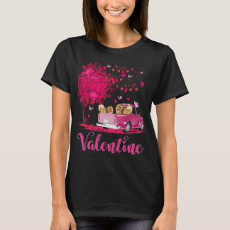 Pomeranian Couple Truck Happy Valentine's Day T-Shirt