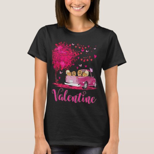 Pomeranian Couple Truck Happy Valentines Day  T_Shirt