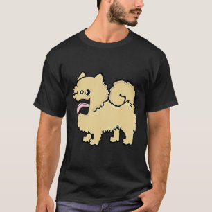 Pomeranian Cream (Full Body) Blue Bg T-Shirt