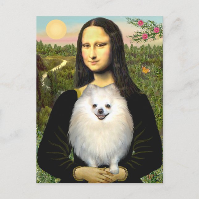 Pomeranian (cream) - Mona Lisa Postcard (Front)