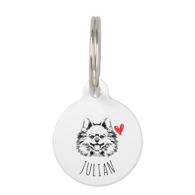 Pomeranian Custom Dog Pet ID Tag (Front)