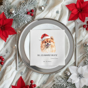 Pomeranian Custom Pet Christmas Wedding Paper Dinner Napkins