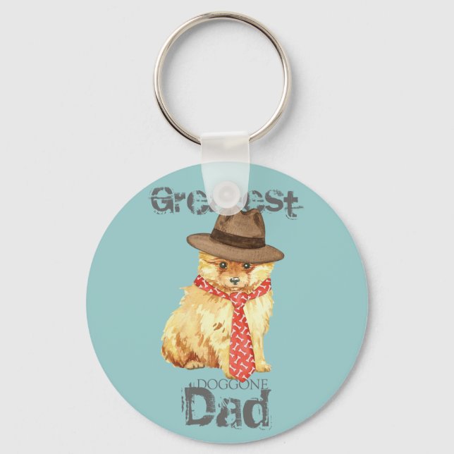 Pomeranian Dad Keychain (Front)