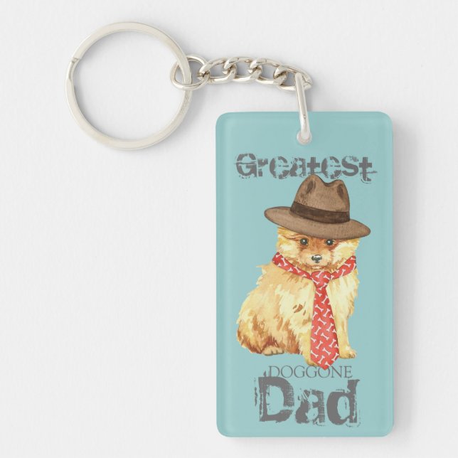 Pomeranian Dad Keychain (Front)