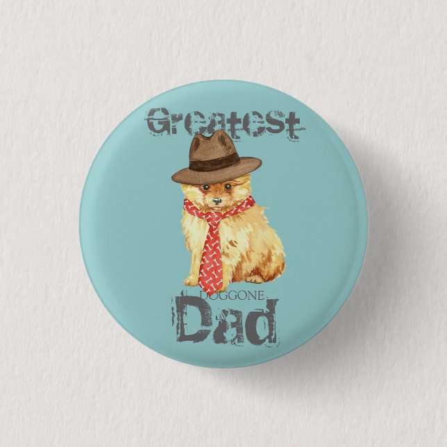 Pomeranian Dad Pinback Button (Front)