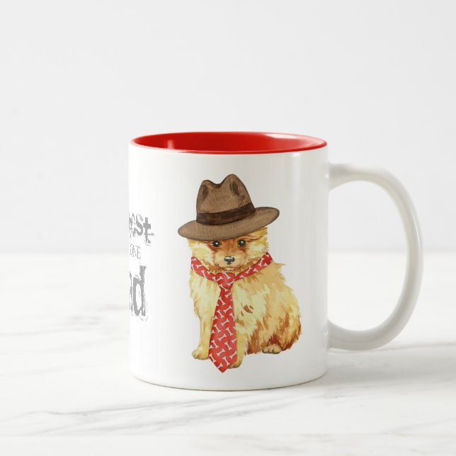 Pomeranian Dad Two-Tone Coffee Mug (Right)