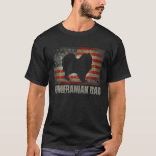 Pomeranian Dad Vintage American Flag Patriotic Box T-Shirt