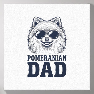 Pomeranian Dad Vintage Engraving Dog Lover Design_ Canvas Photo Tile
