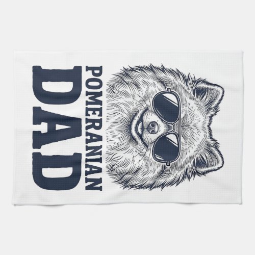 Pomeranian Dad Vintage Engraving Dog Lover Design_ Kitchen Towel