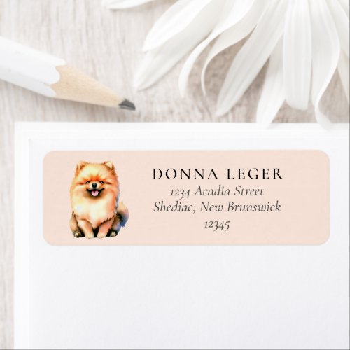 Pomeranian Dog Address Label