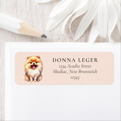 Pomeranian Dog Address Label