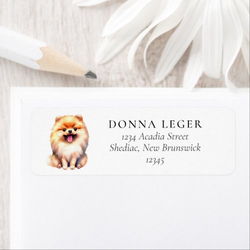 Pomeranian Dog Address Label