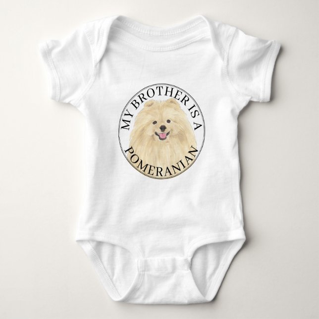 Pomeranian Dog Baby Bodysuit (Front)