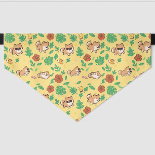 Pomeranian Dog Bandana with Cute Summer Tropical Pet Bandana Collar