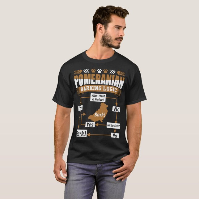 Pomeranian Dog Barking Logic Tshirt (Front Full)